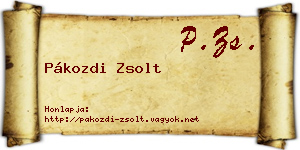 Pákozdi Zsolt névjegykártya
